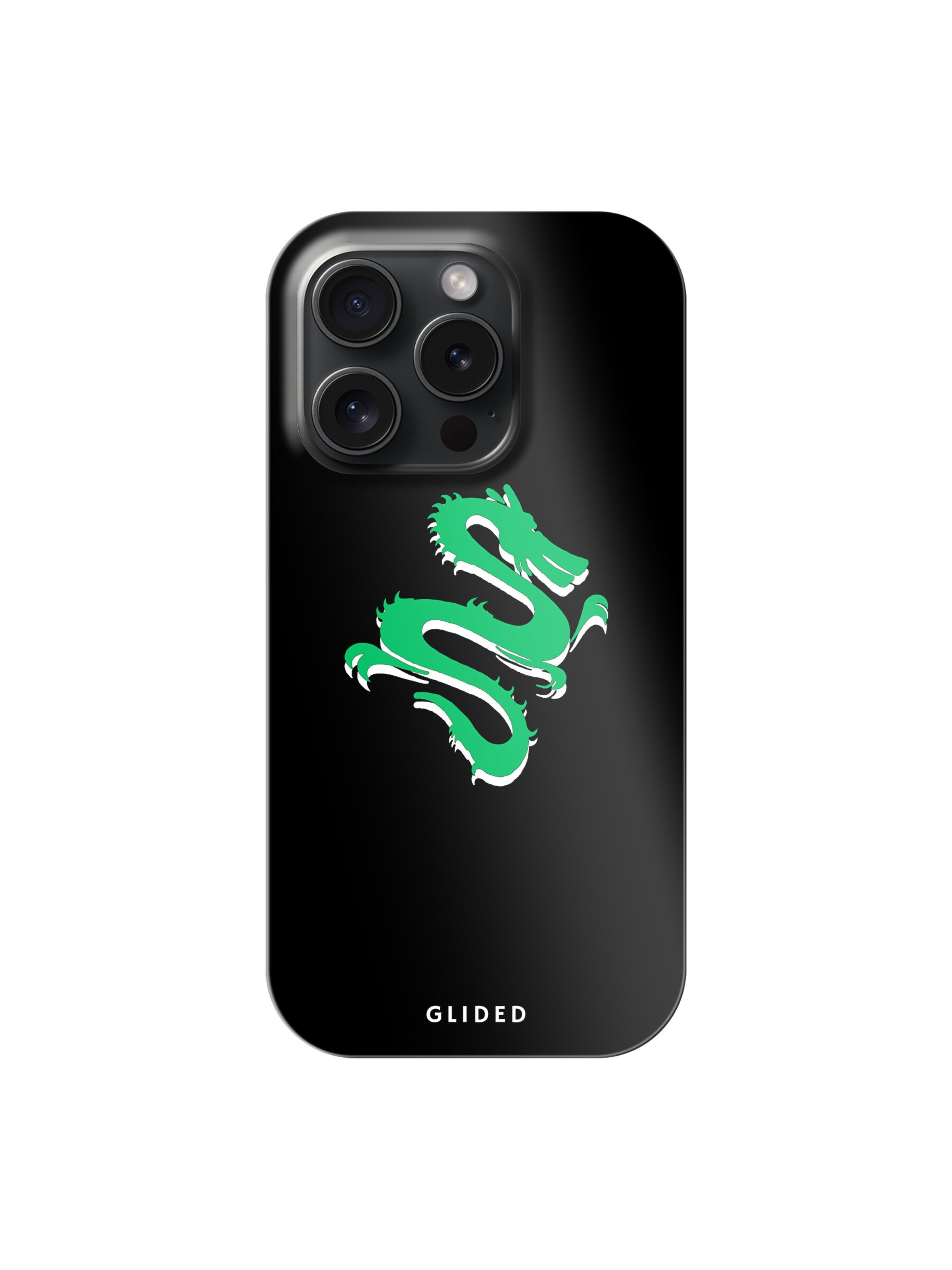Glided Smartphone Case 'Emerald Dragon Glided Handyhülle' in Black: front