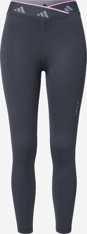 Skinny Pantalon de sport 'Techfit V-Shaped Elastic' ADIDAS PERFORMANCE en gris : devant