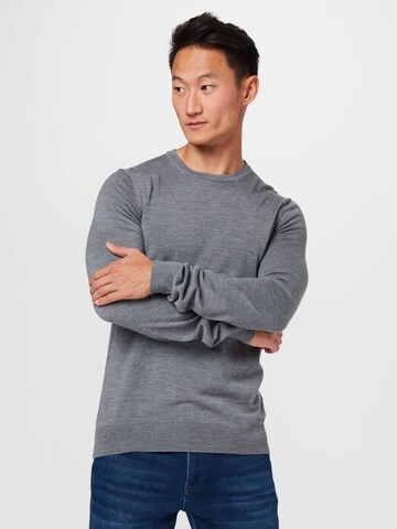 HUGO Sweater 'San Cedric' in Grey: front