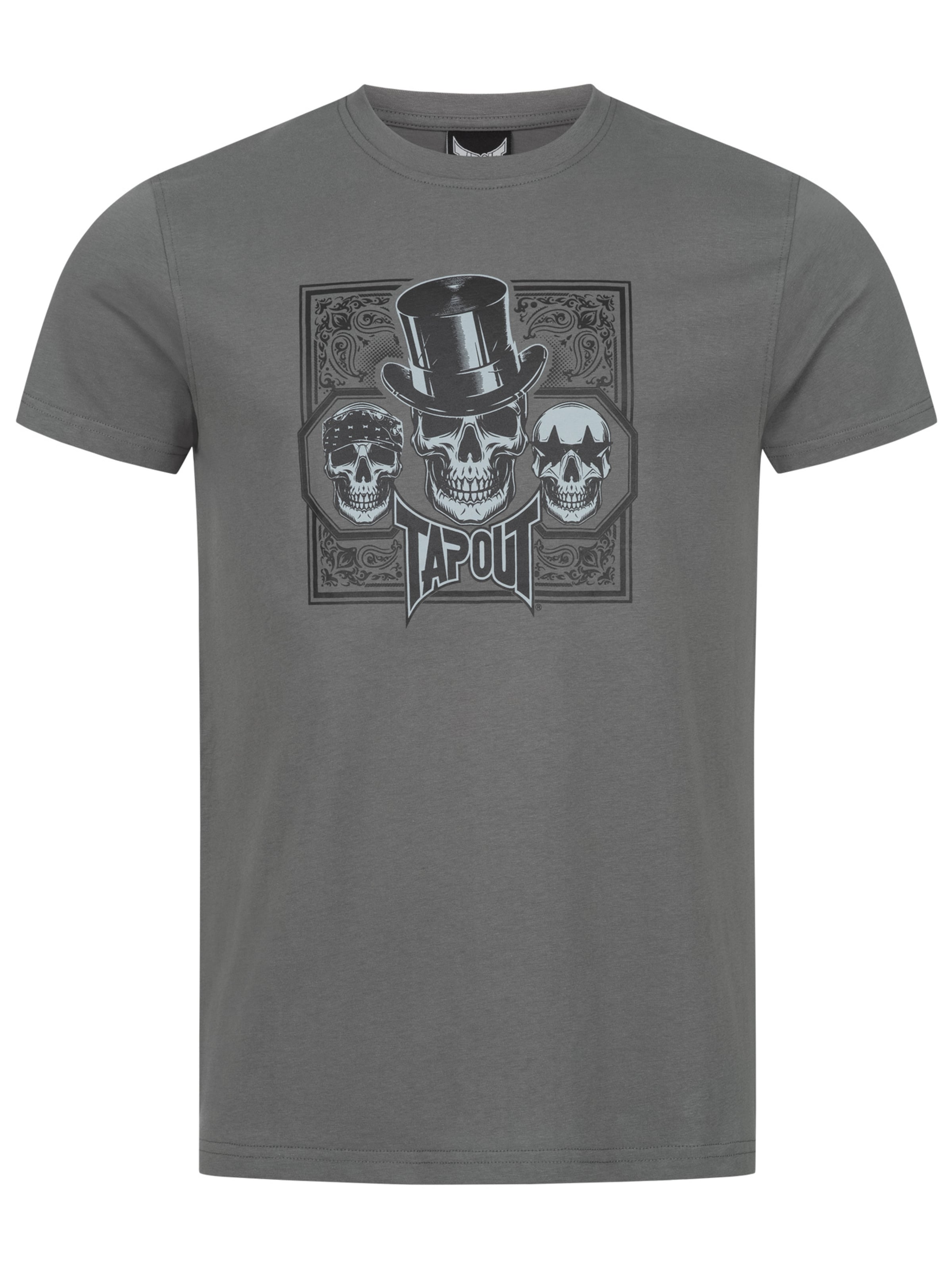 Tapout - Camisa ' Skull' em cinzento: frente