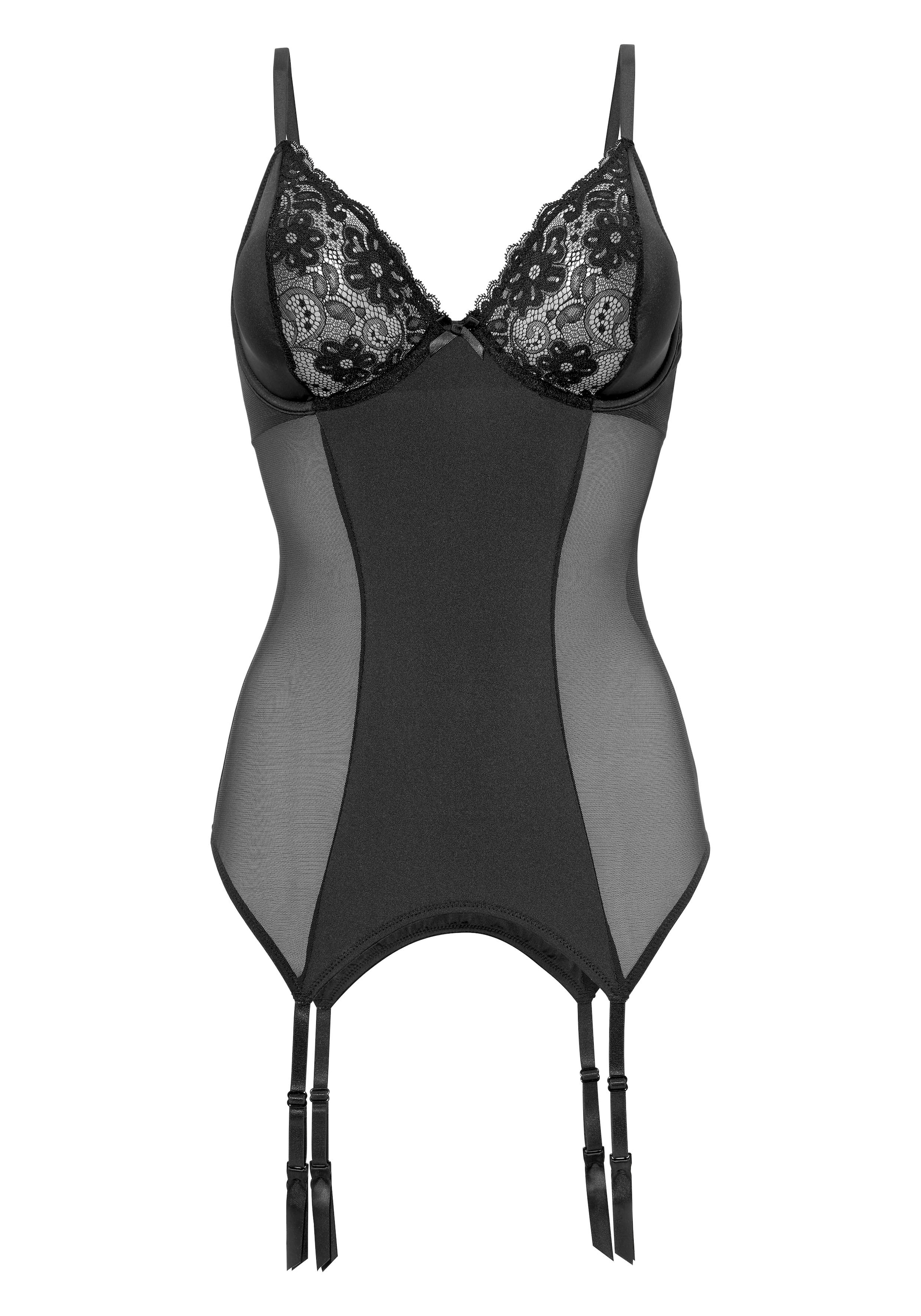 Corsetto di PETITE FLEUR GOLD in nero: frontale