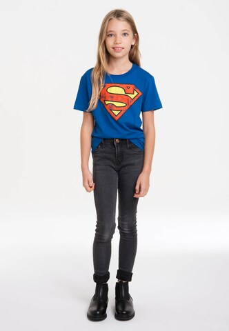LOGOSHIRT Shirt 'DC Comics – Superman' in Blauw