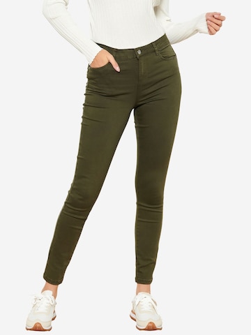 LolaLiza Skinny Pants in Green: front