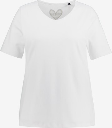 T-shirt Ulla Popken en blanc : devant