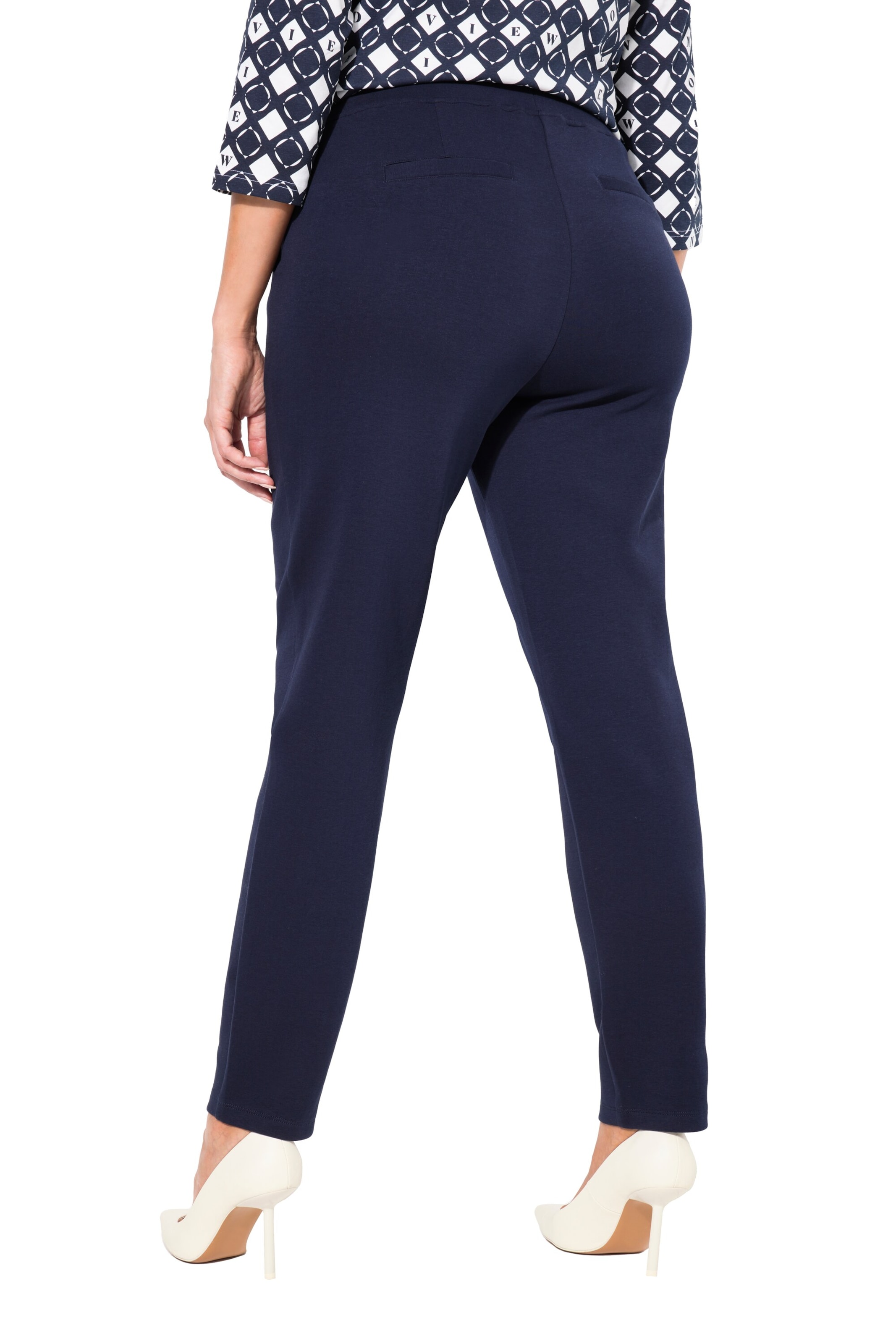 Ulla Popken Regular Pants 'Punto Di Roma' in Blue