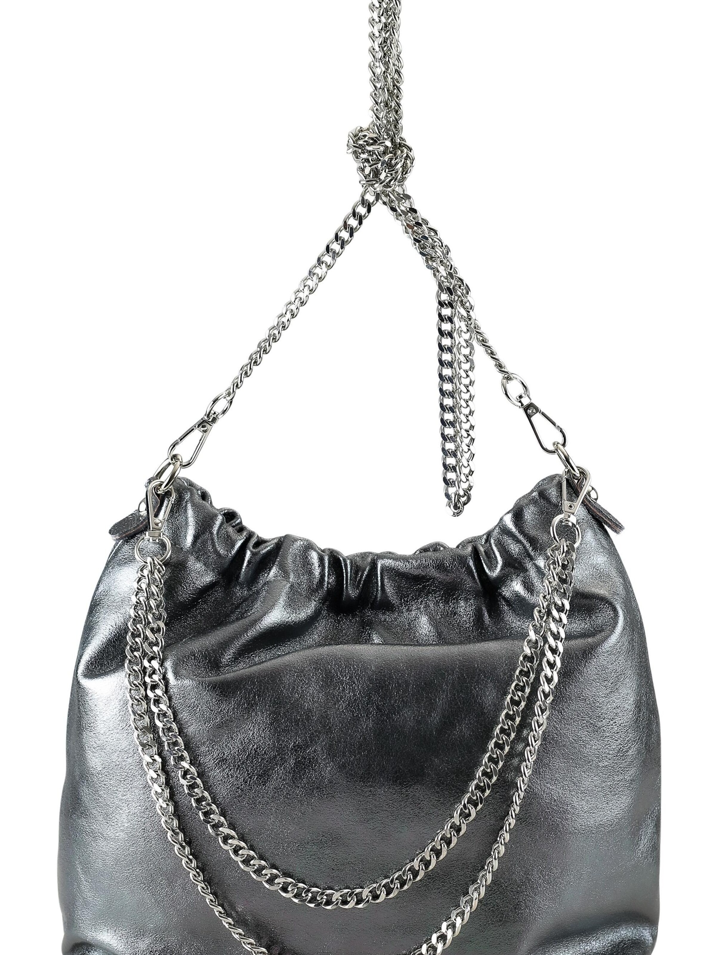 COLLEZIONE ALESSANDRO Crossbody Bag 'Chicca' in Silver: front