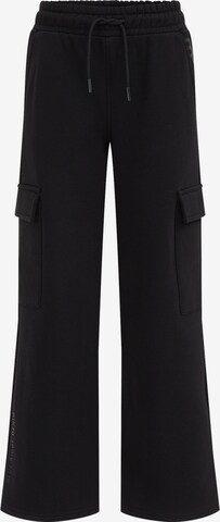 WE Fashion Regular Trousers in Black: front