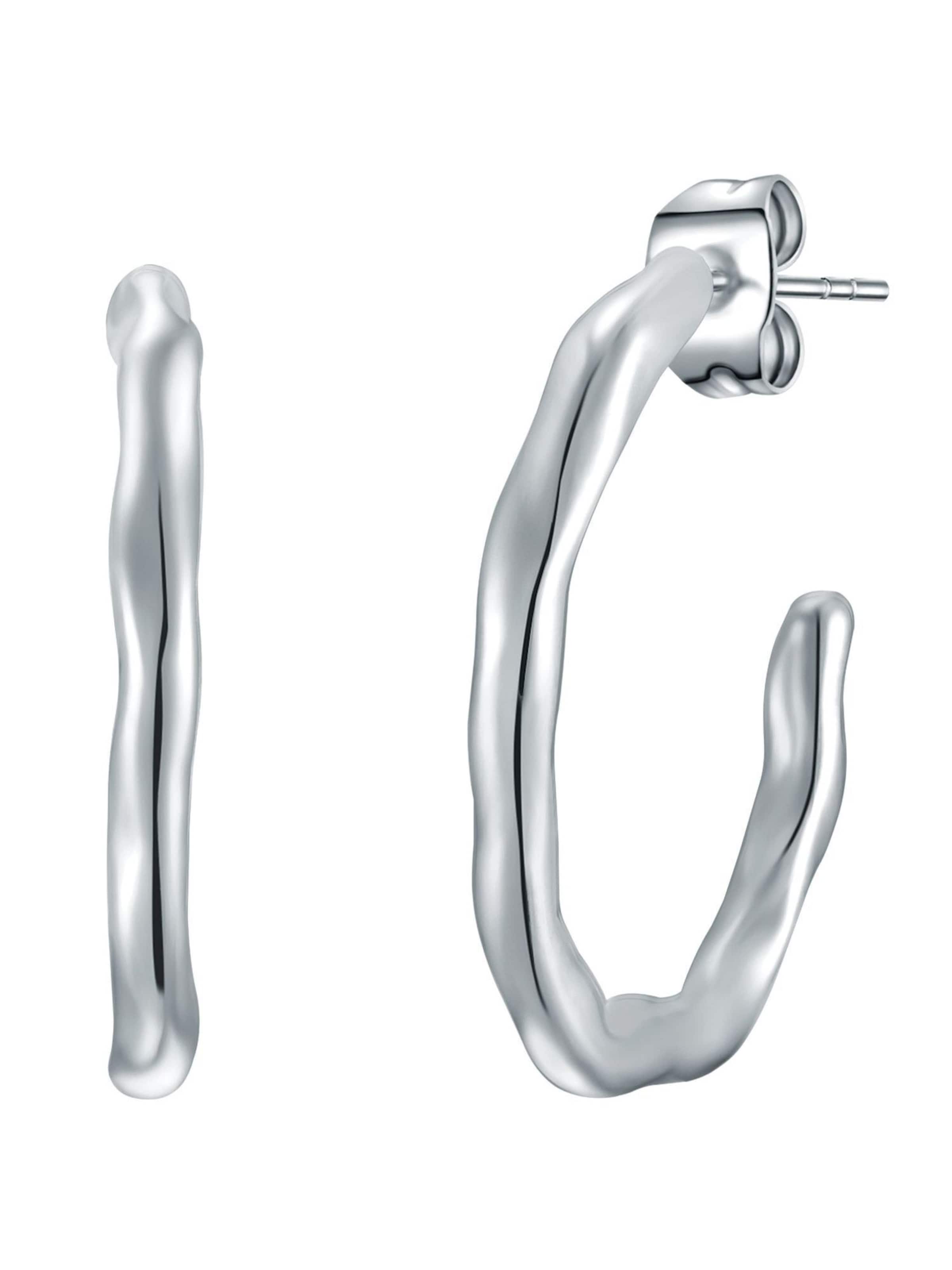 Boucles d'oreilles Eastside en argent : devant