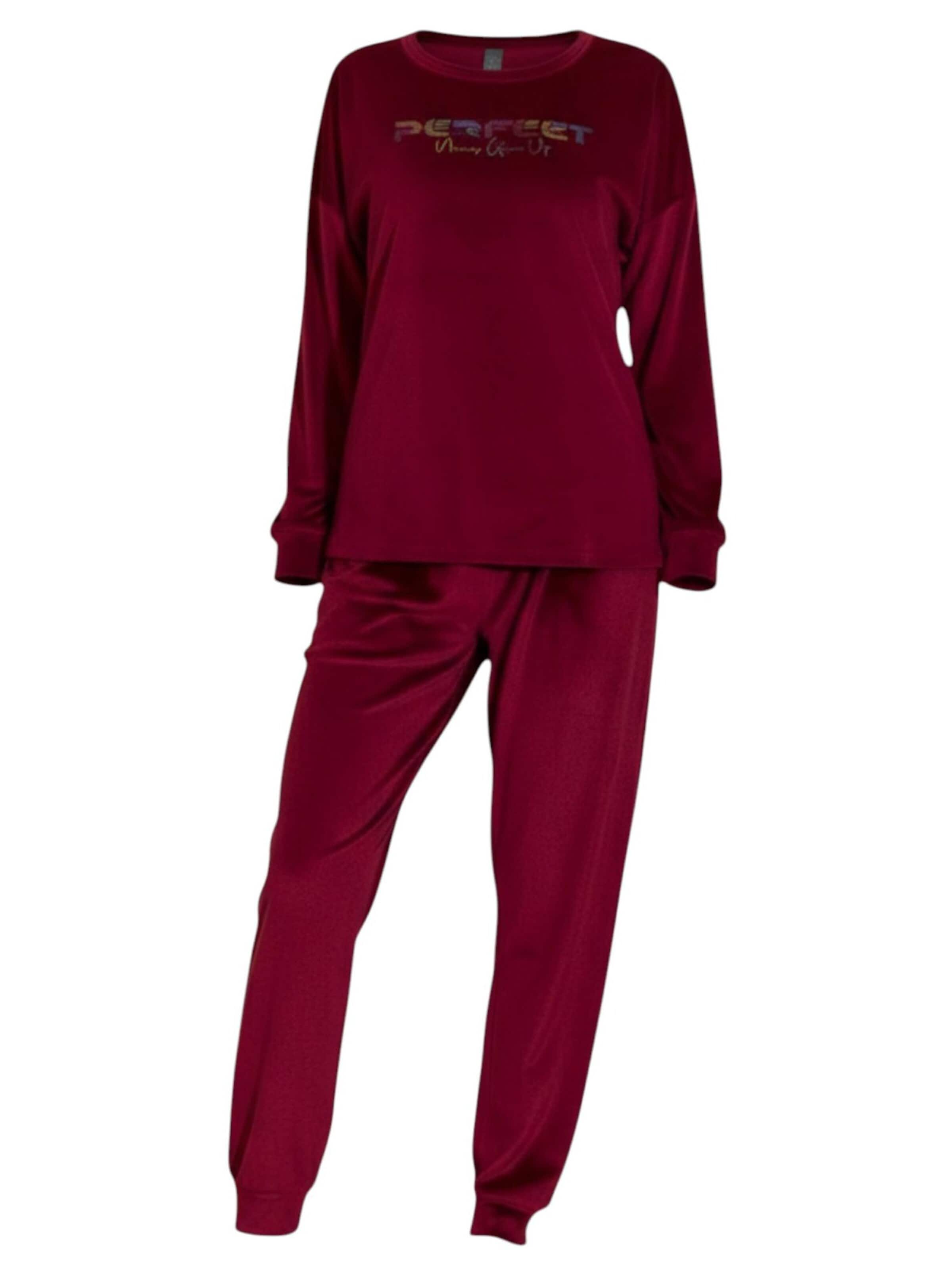 fashionshowcase Pyjama 'VelvetDream'‌‌‌‌‌ in Rot: Vorderseite
