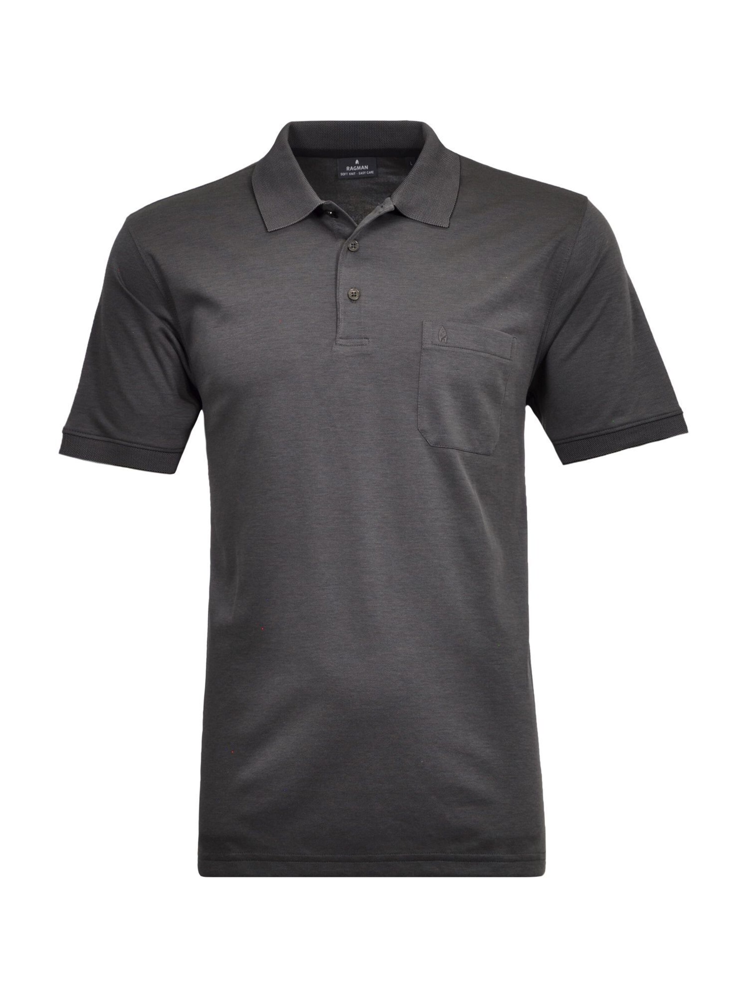 Ragman Poloshirt in Grau: Vorderseite