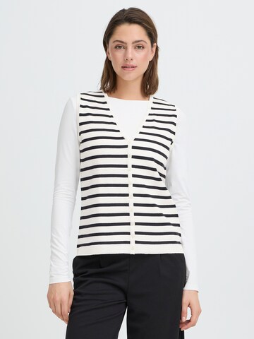 ICHI Πλεκτό γιλέκο 'IHLULS' σε λευκό: μπροστά