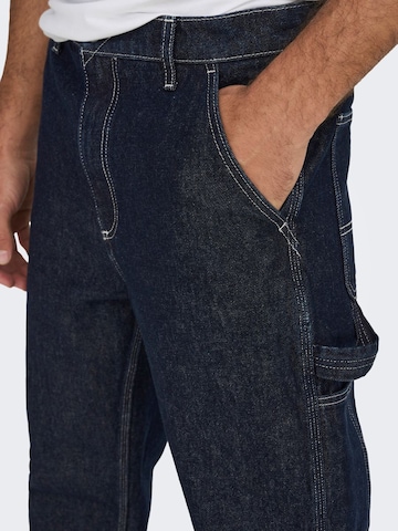 Only & Sons Loosefit Cargojeans 'EDGE' in Blau