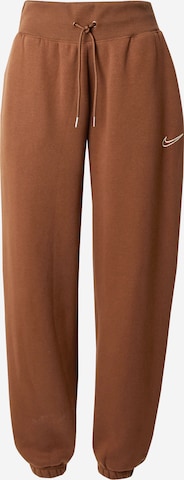 Effilé Pantalon Nike Sportswear en marron : devant