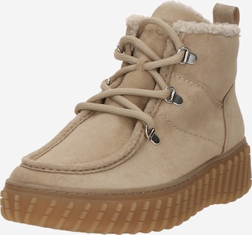 Paul Green - Botines con cordones en beige: frente