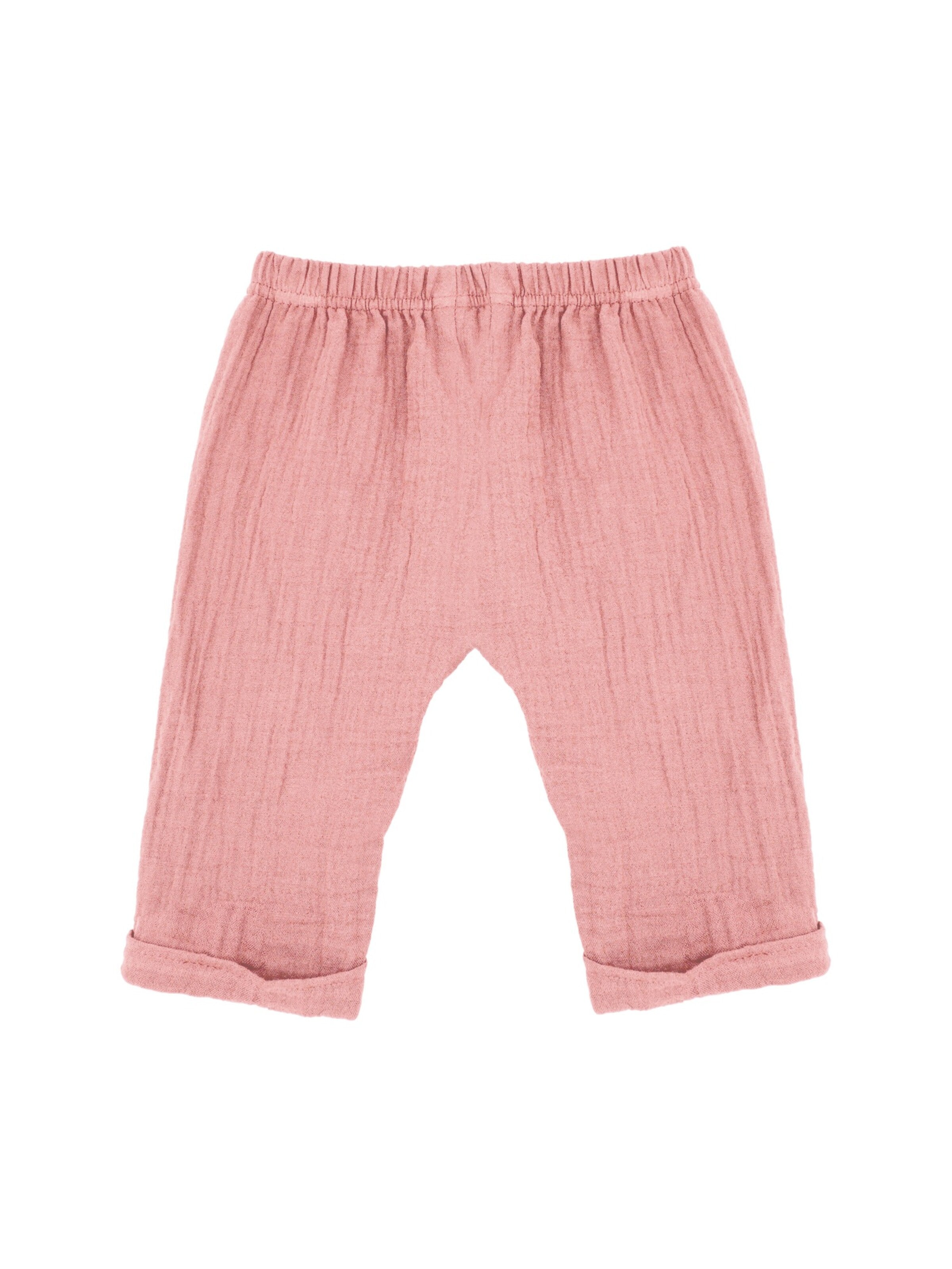MAXIMO Hose 'GOTS BABY-Krempelhose Musselinstoff'‌‌‌‌‌‌‌ in Pink: Vorderseite