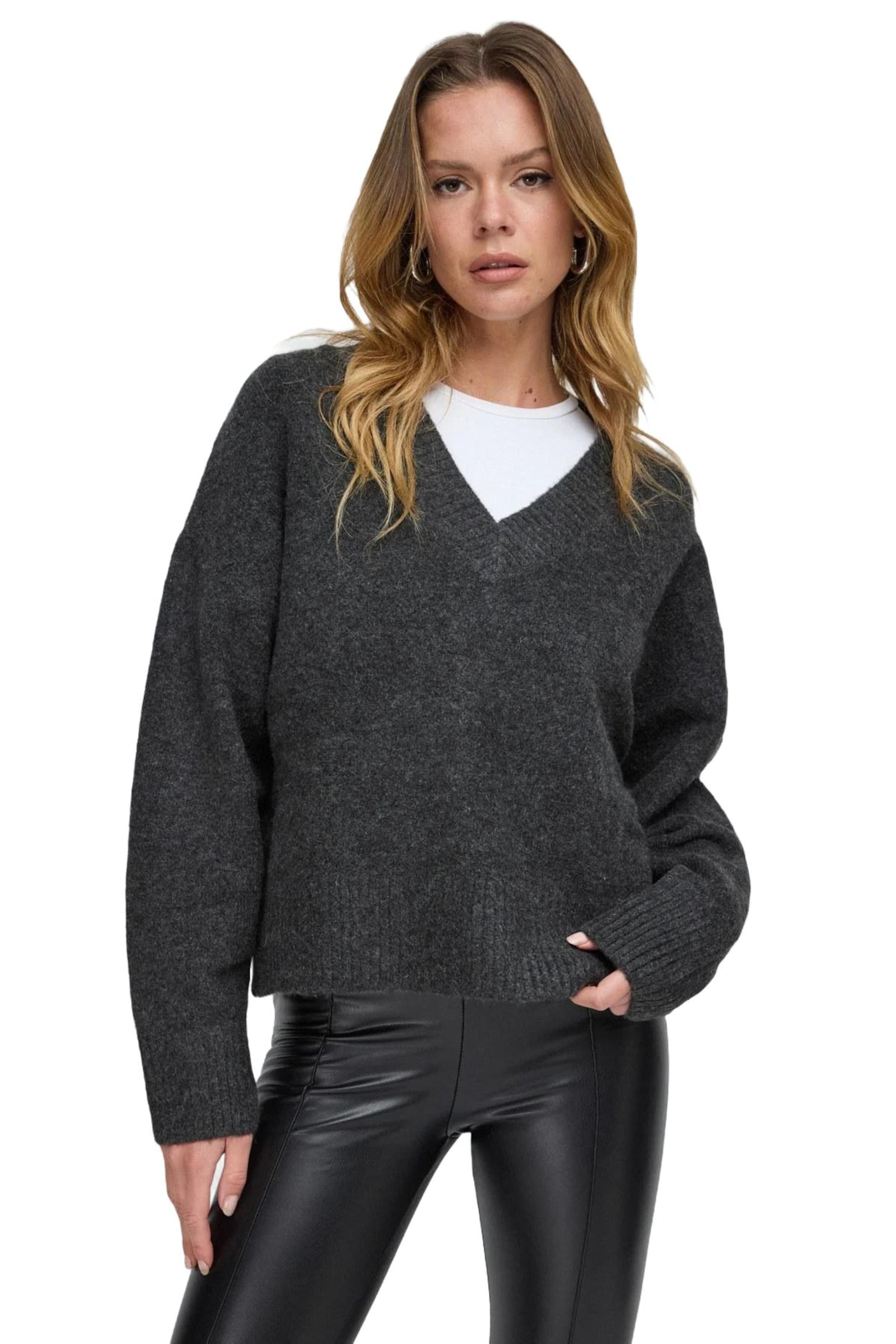 No Matter What Pullover in Grau: Vorderseite