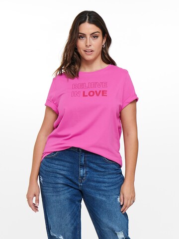 ONLY Carmakoma - Camiseta 'Flow' en rosa: frente