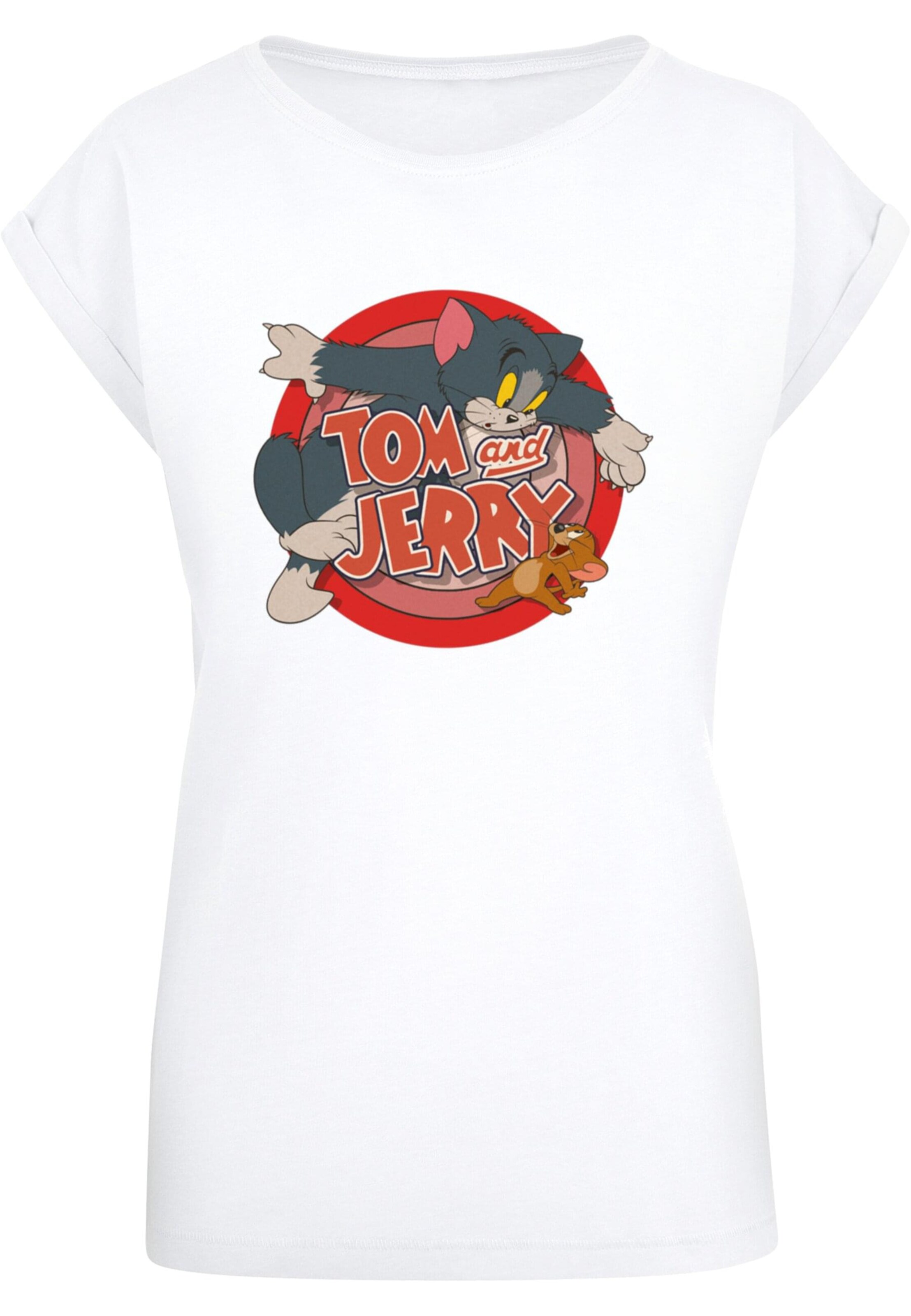 ABSOLUTE CULT Shirt 'Tom And Jerry - Classic Catch' in White: front