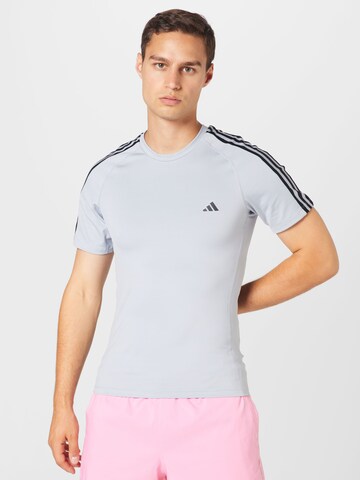 ADIDAS PERFORMANCE - Camiseta funcional 'Techfit 3-Stripes ' en gris: frente