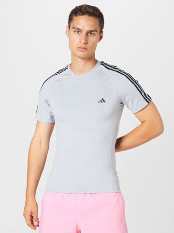 T-Shirt fonctionnel 'Techfit 3-Stripes ' ADIDAS PERFORMANCE en gris : devant