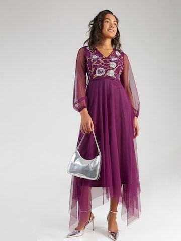 Frock and Frill Evening Dress in Purple