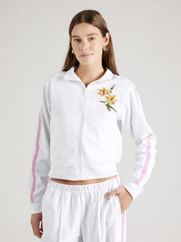 GUESS Zip-Up Hoodie 'ZOEY' in White: front