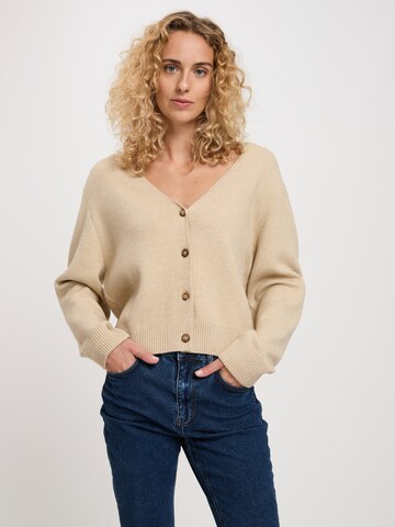 CROSS JEANS Strickjacke in Beige: Vorderseite