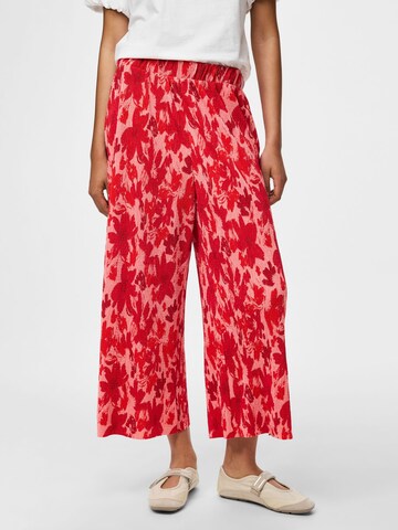 PIECES Wide Leg Bukser 'PCFlora' i rød: forside