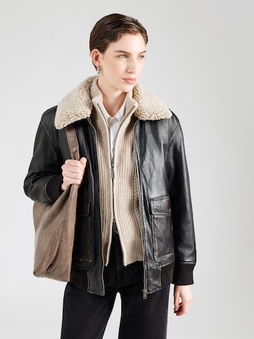 OAKWOOD Přechodná bunda 'JACKY' – černá: přední strana