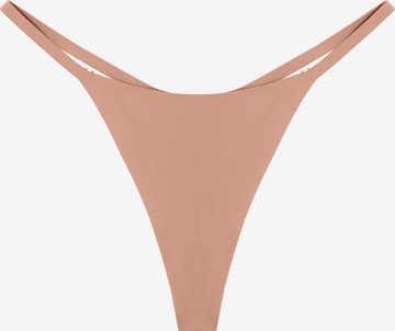 GOD SAVE QUEENS Thong 'Second Skin' in Beige: front