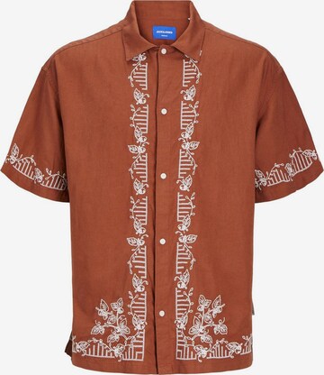 JACK & JONES Button Up Shirt in Red: front