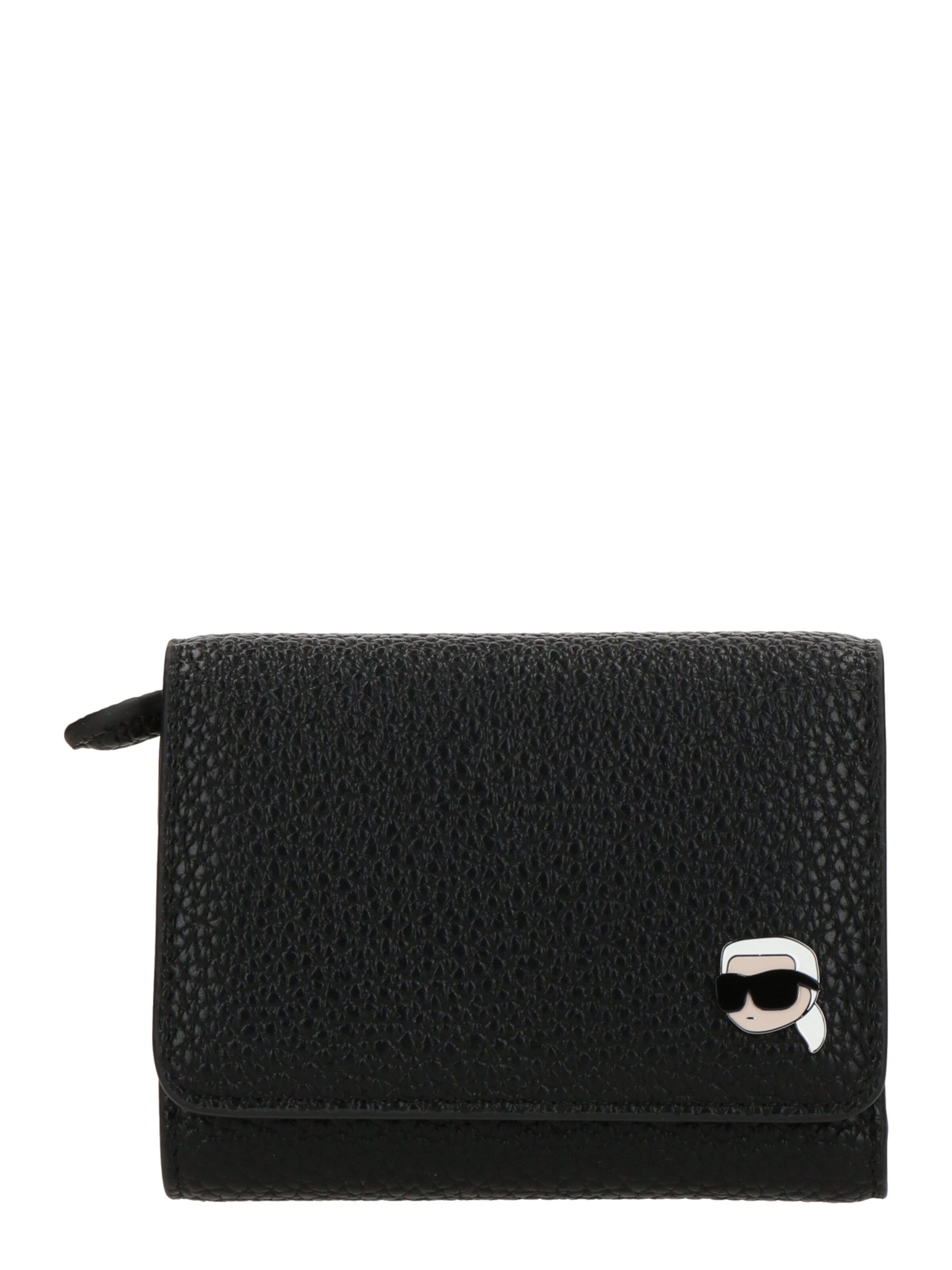 Portamonete 'IKON' di Karl Lagerfeld in nero: frontale