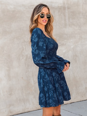 Cupshe - Vestido de verão 'Floral Square Neck' em azul