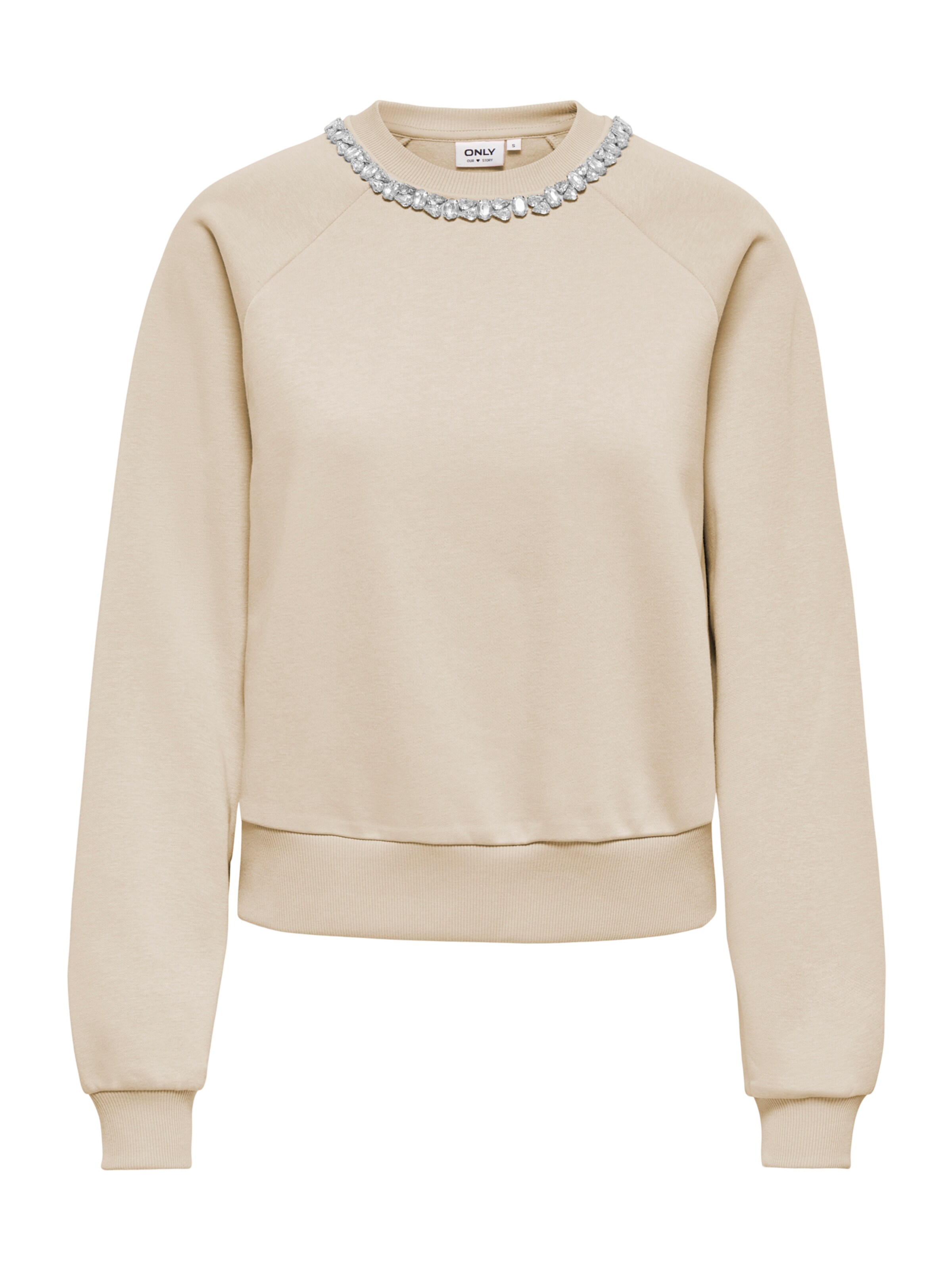 ONLY Sweatshirt 'ONLJETT' in Beige: front