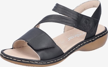 Sandalo di Rieker in nero: frontale