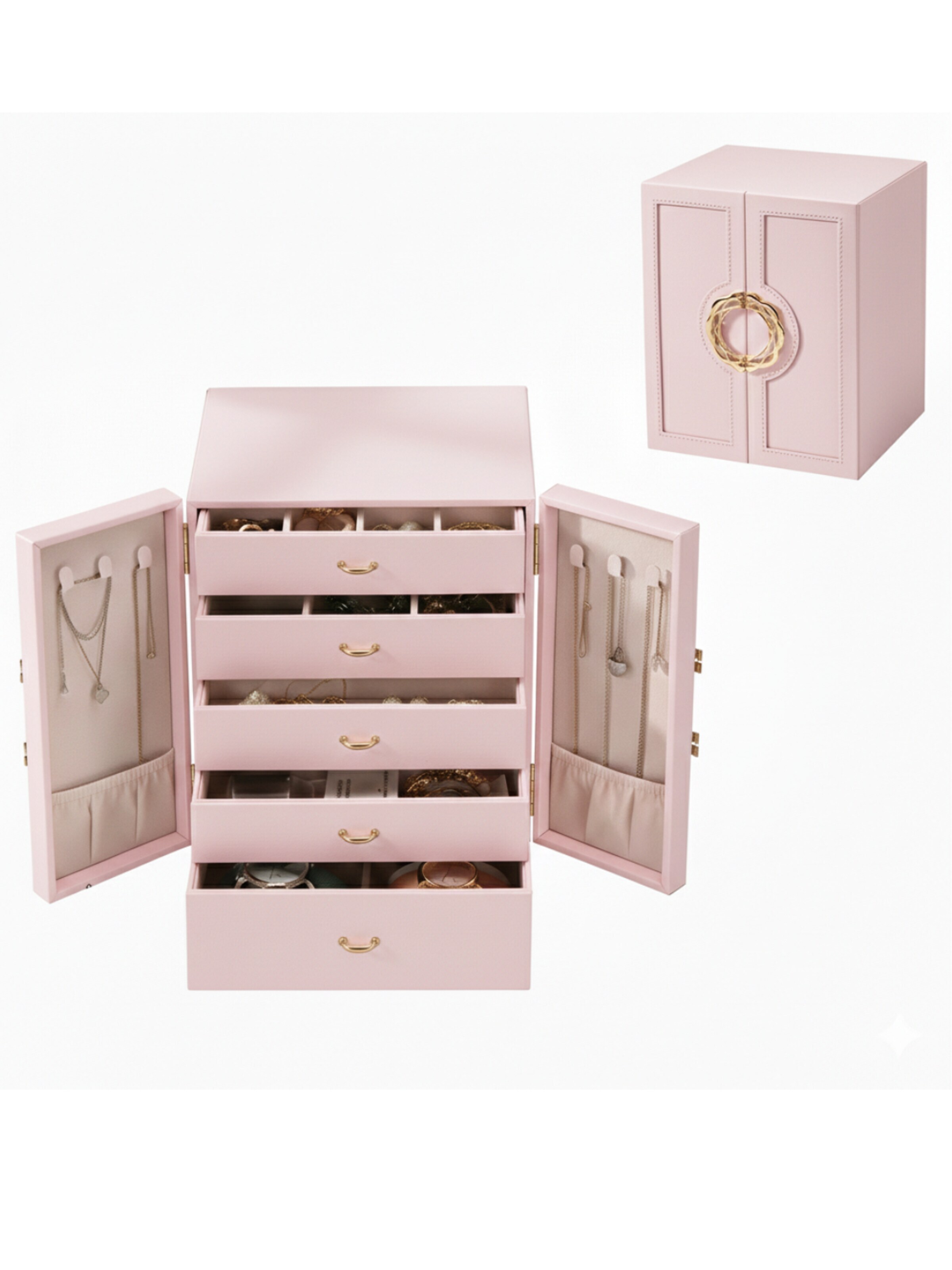 MEVYRA Jewelry Storage in Pink: front