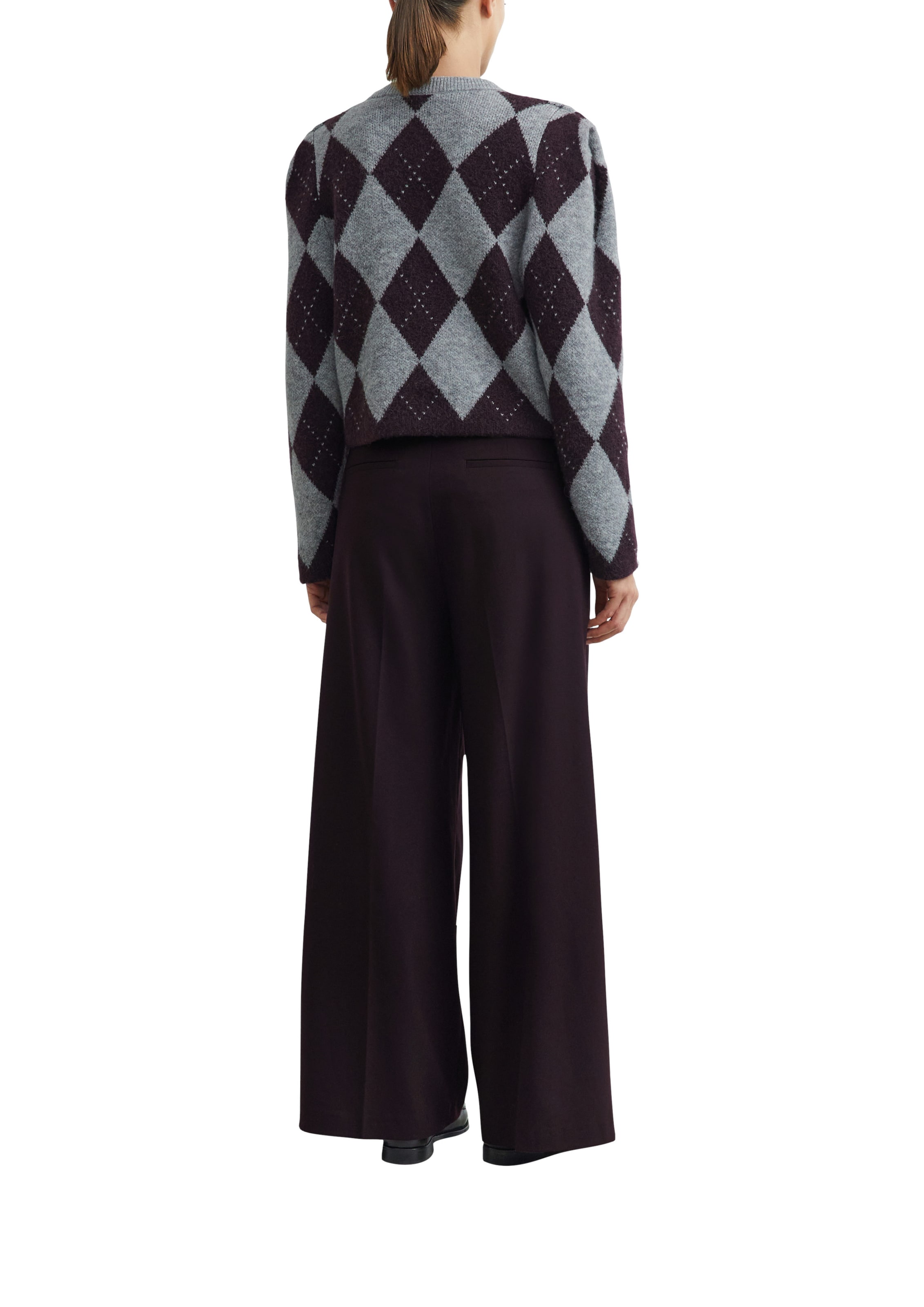 COMMA Wide leg Pleat-front trousers in Purple: back