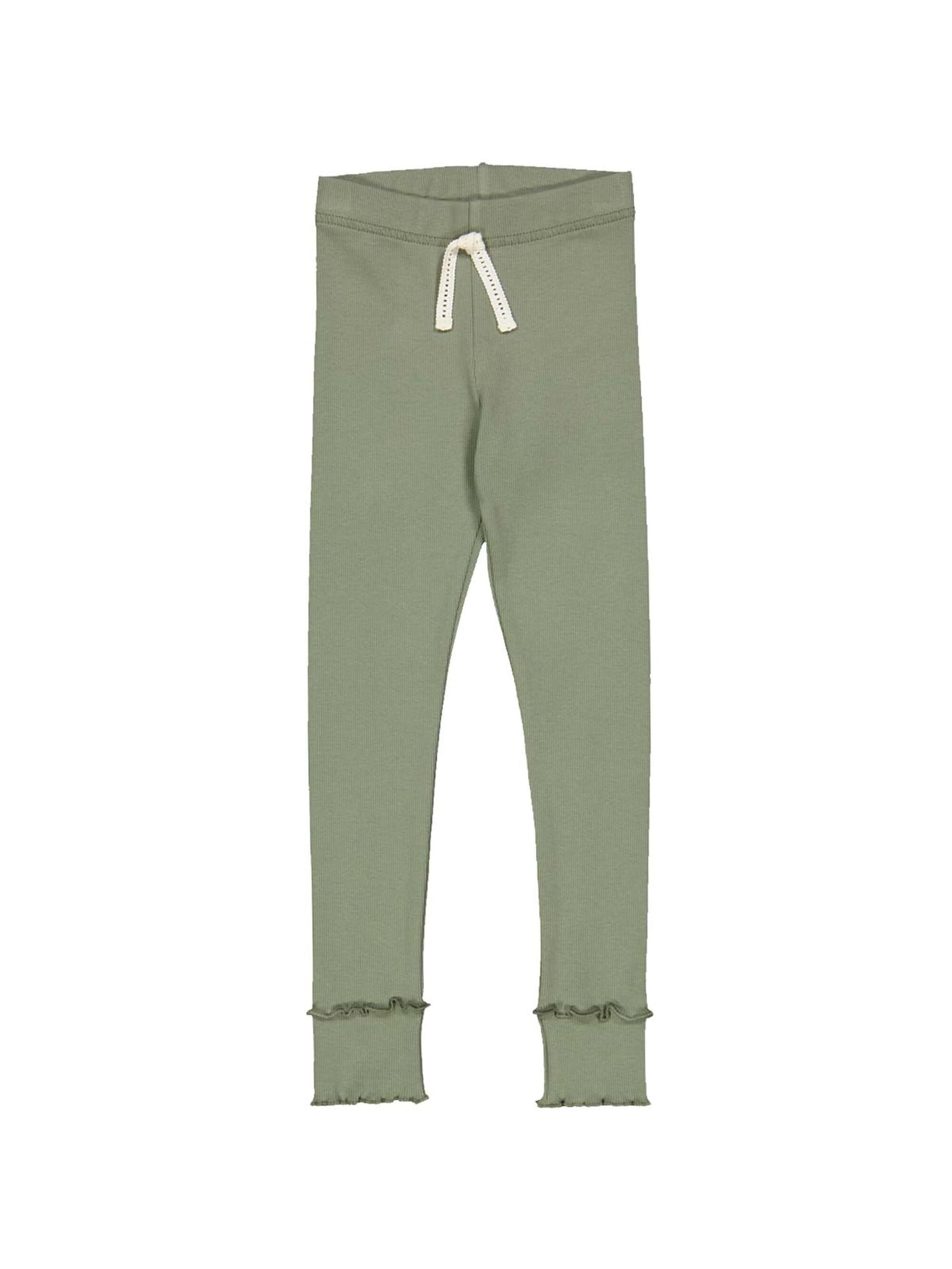Coupe slim Leggings 'Cozy Me' Müsli by GREEN COTTON en vert : devant