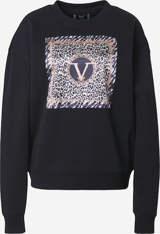 19V69 ITALIA Collegepaita 'Bonnie Gold' värissä musta: etupuoli