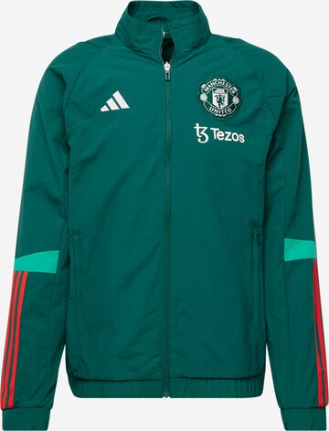ADIDAS PERFORMANCE Athletic Jacket 'MUFC PRE' in Green: front
