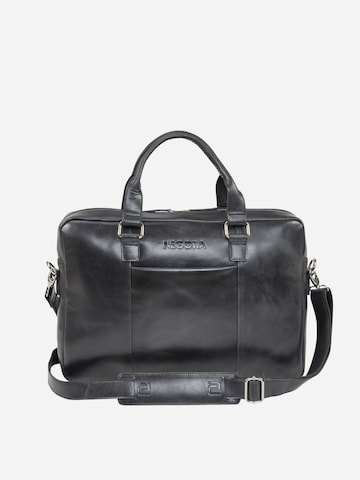 NEGOTIA Leather Laptop bag 'Sorel' in Black: front