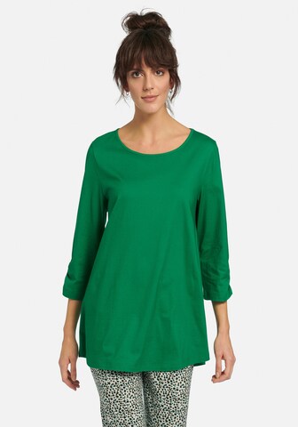 Green Cotton Shirt in Green: front