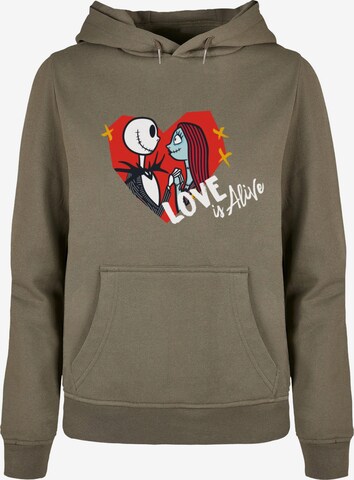 ABSOLUTE CULT Sweatshirt 'The Nightmare Before Christmas - Love is Alive' in Green: front