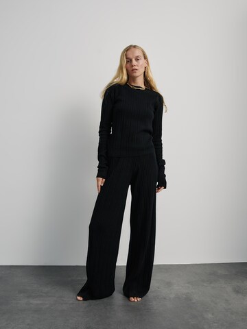 Wide Leg Pantalon 'Paige' ABOUT YOU x Marie von Behrens en noir