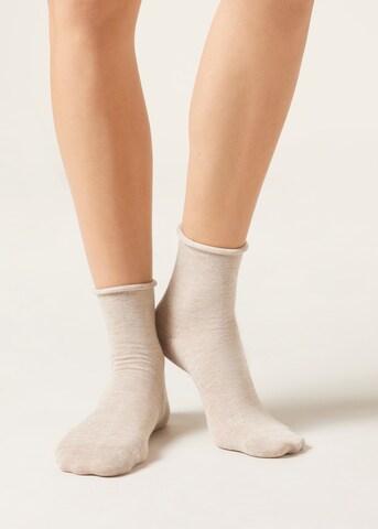 CALZEDONIA Socks in Beige: front