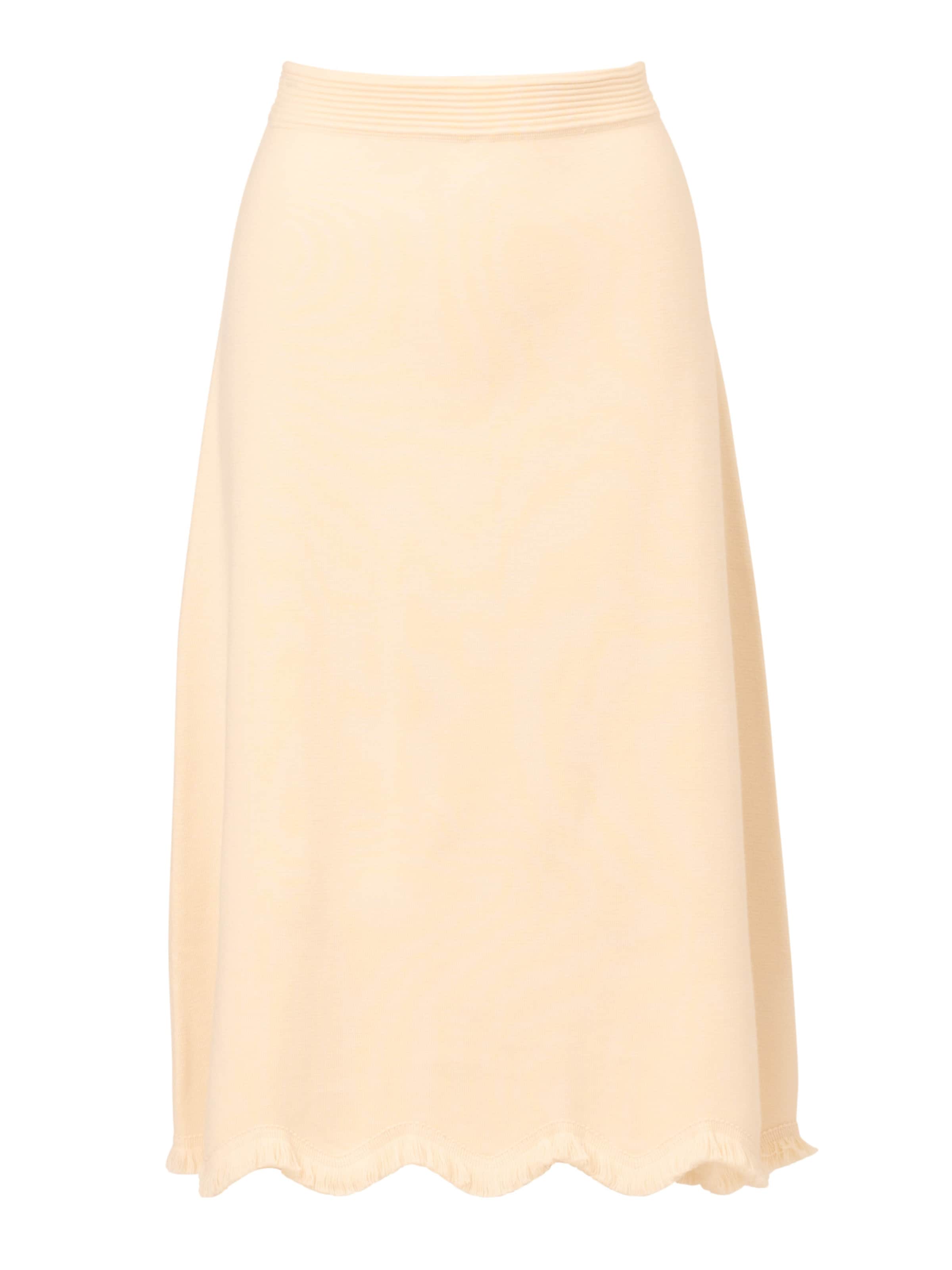 Adrianna Papell Skirt 'Pull On A-Line Sweater Midi Skirt with Wavy Fringe Hem' in Yellow: front