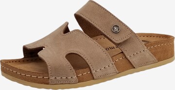 MUBB Mules in Beige: front