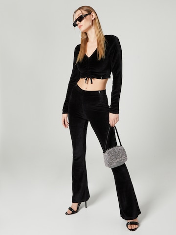 évasé Pantalon 'Luna' VIERVIER en noir