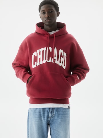 Pull&BearSweater majica - crvena boja: prednji dio