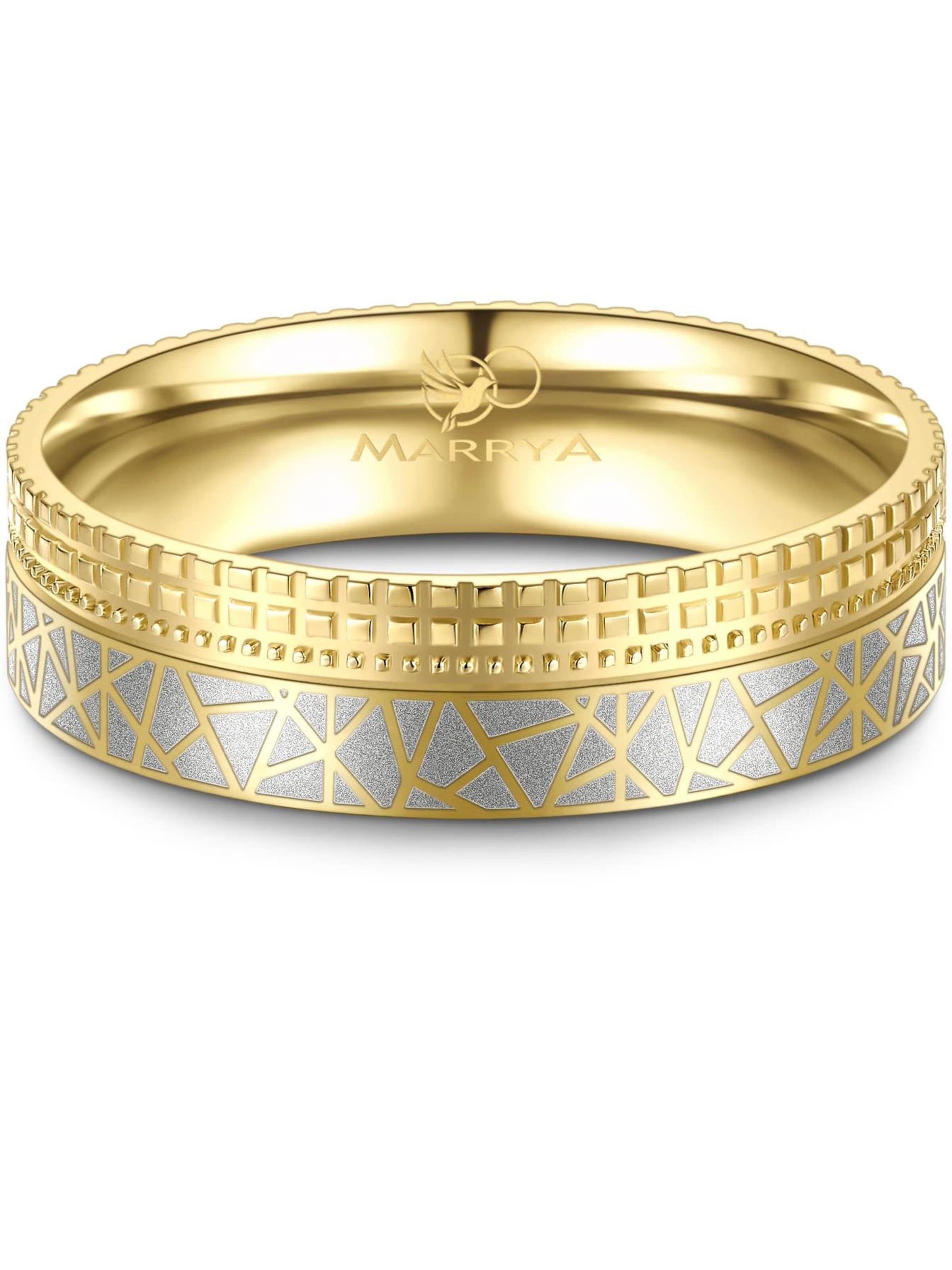 MARRYA Ring 'MARRYA ES-37 Ehering aus Edelstahl - Gold plattiert' i gul: framsida